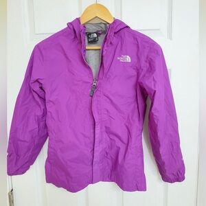 The North Face Girls' Bright Purple Hooded Rain Jacket